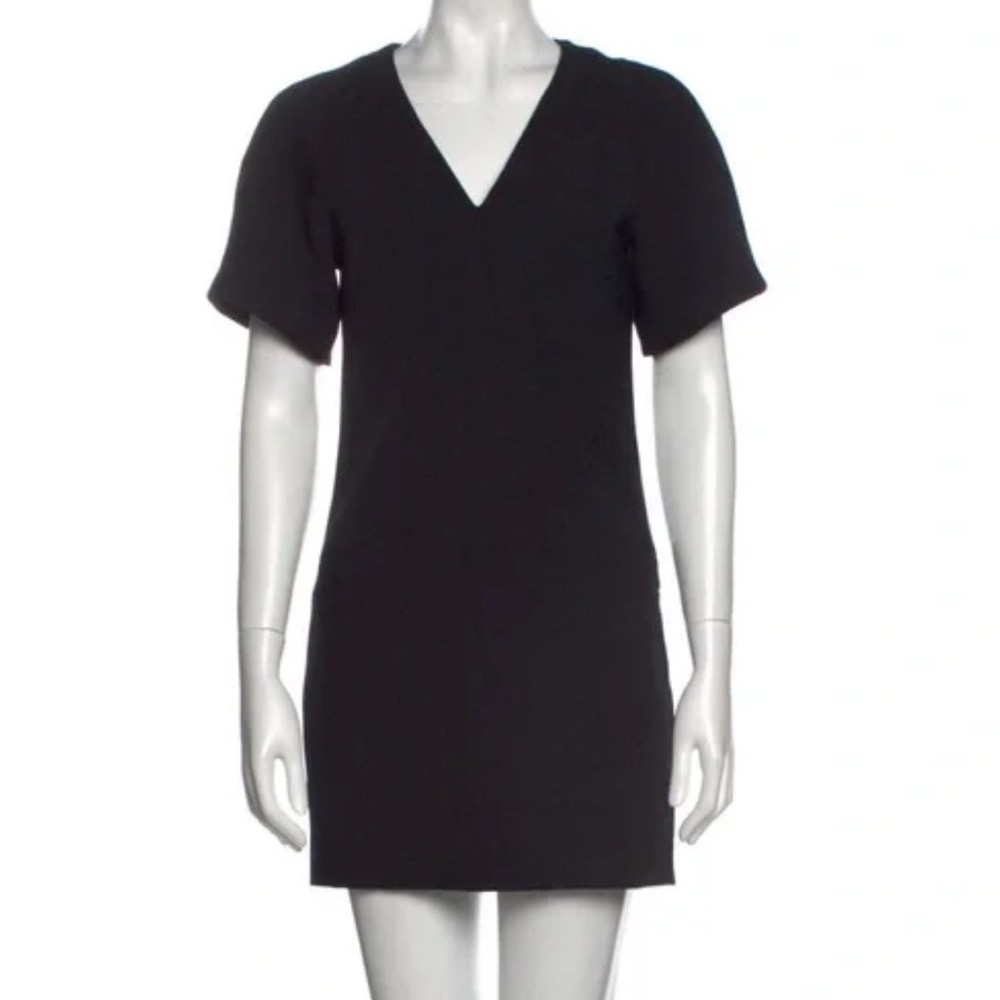 HELMUT LANG 2 structured short sleeve mini v neck